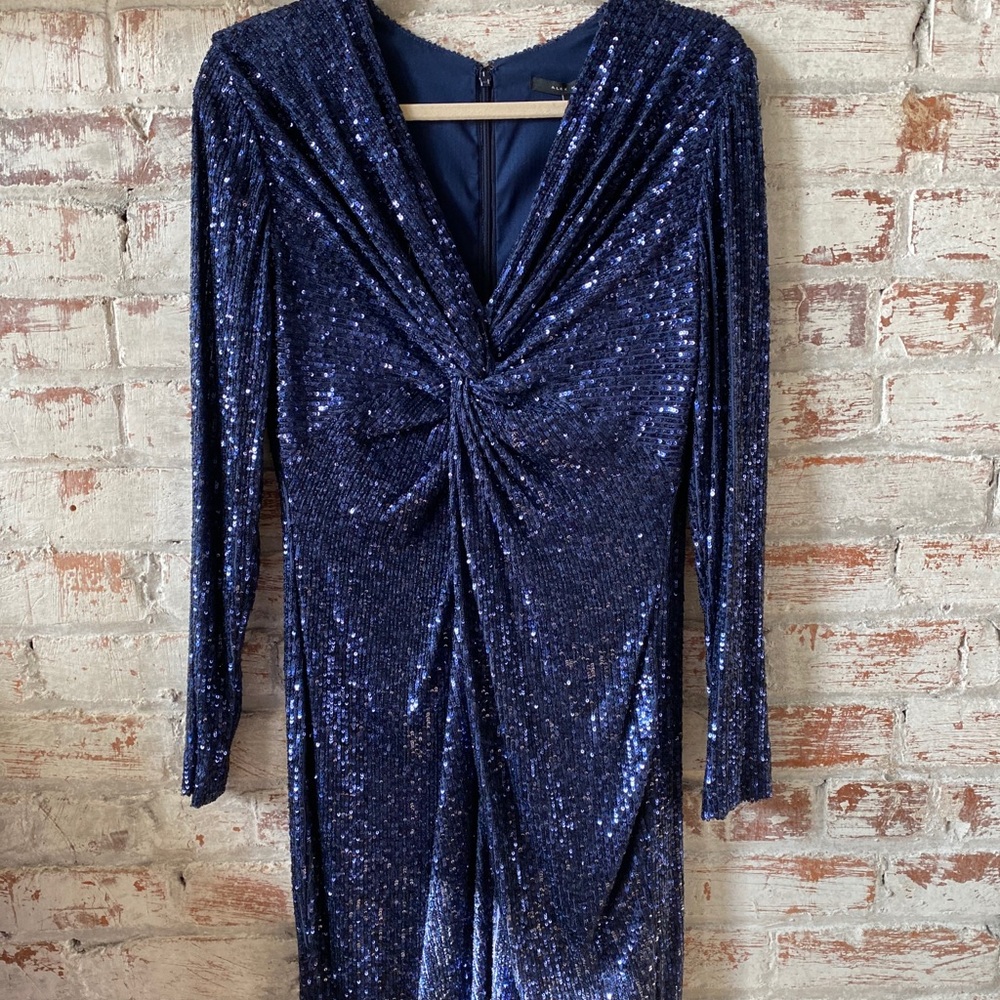 Navy Sequin Party Dress